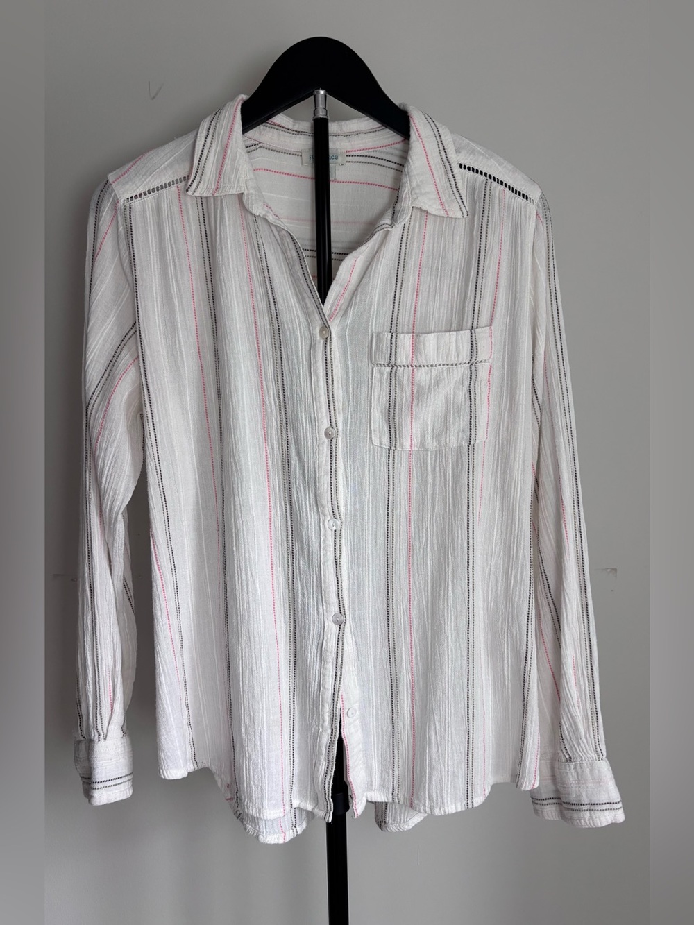 Sundance Gauze Striped Button-up Shirt | M | EUC | Beach | Resort | Boho
